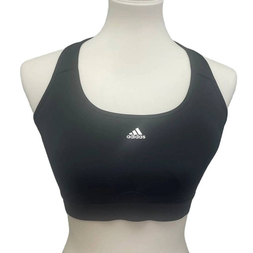 NEW ADIDAS women's medium support removeable pads sports bra - plus in black